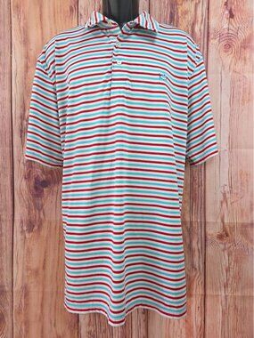 Southern Tide Tide To Trail Mens XXL Striped Polo Red/Blue
